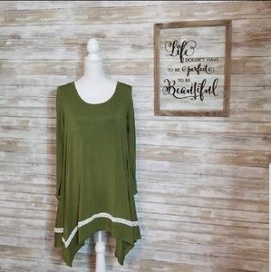 NWT Olive Handkerchief Dress Size M